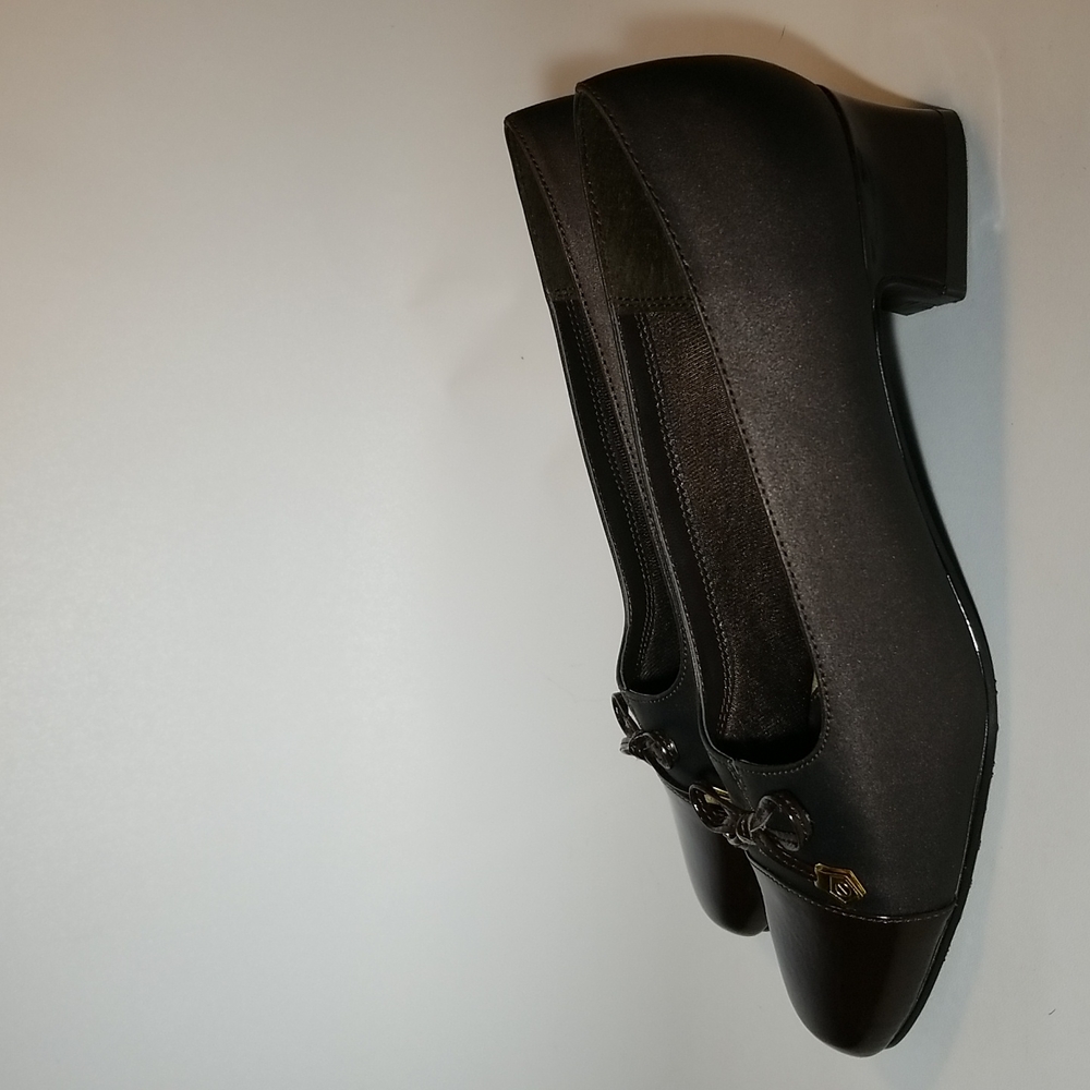Soft Style brown vinyl block heels, women's size 7.5 - Picture 5 of 15